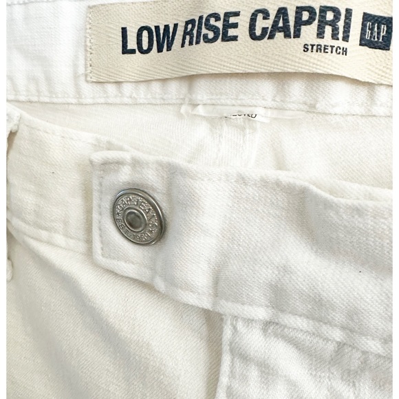 Gap Low Rise Capri Stretch White Denim Jeans Women's  28” Waist - Picture 4 of 5